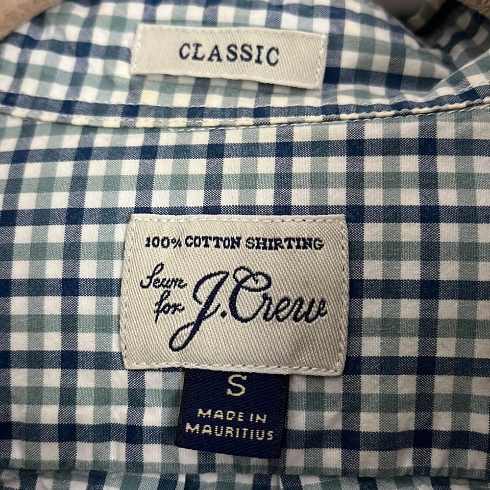 J Crew Classic Gingham Plaid Button Down Shirt sz S